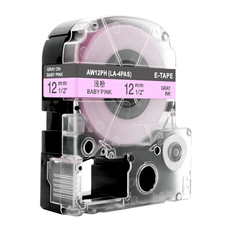Gray on Baby Pink Unistar SS12KW совместимый с Epson/KingJim SS12KW LC-4WBN 12 мм черный на белом производитель этикеток для LW300 LW400 принтер этикеток - Цвет: Gray on Baby Pink