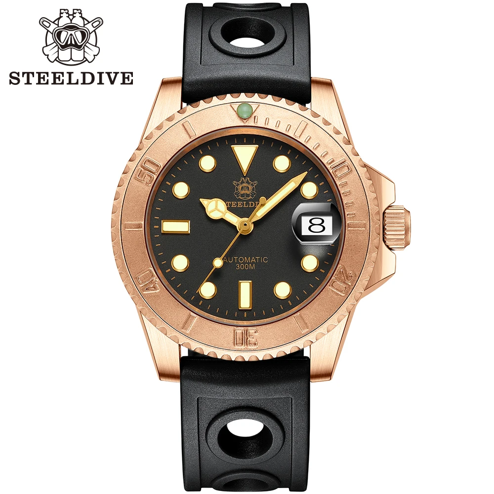 

STEELDIVE 1953S Upgraded Bronze Automatic Watches Men C3 Super Luminous Mechanical Watch NH35 Sapphire Bronze Dive Wrist Watch