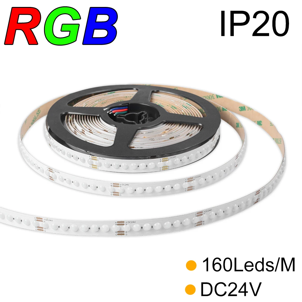 

DC24V RGB 160leds/m IP20 COB LED Strip