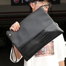 New Fashion Day Clutches Masculina Male Envelope Bag Alligator Crocodile Leather Business Men Clutch Bags Bolso Hombre Sac Homme