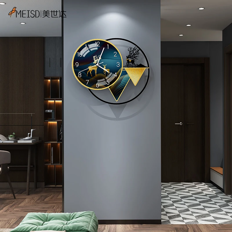 Украшенные часы настенные MEISD для гостиной на стену часовой механизм тихий