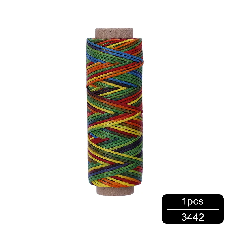NO.3442 MIUSIE 1 шт. 50 м 150D 1 мм кожаный вощеный шнур для DIY инструмент для рукоделия ручная строчка плоская Вощеная швейная линия - Цвет: NO.3442