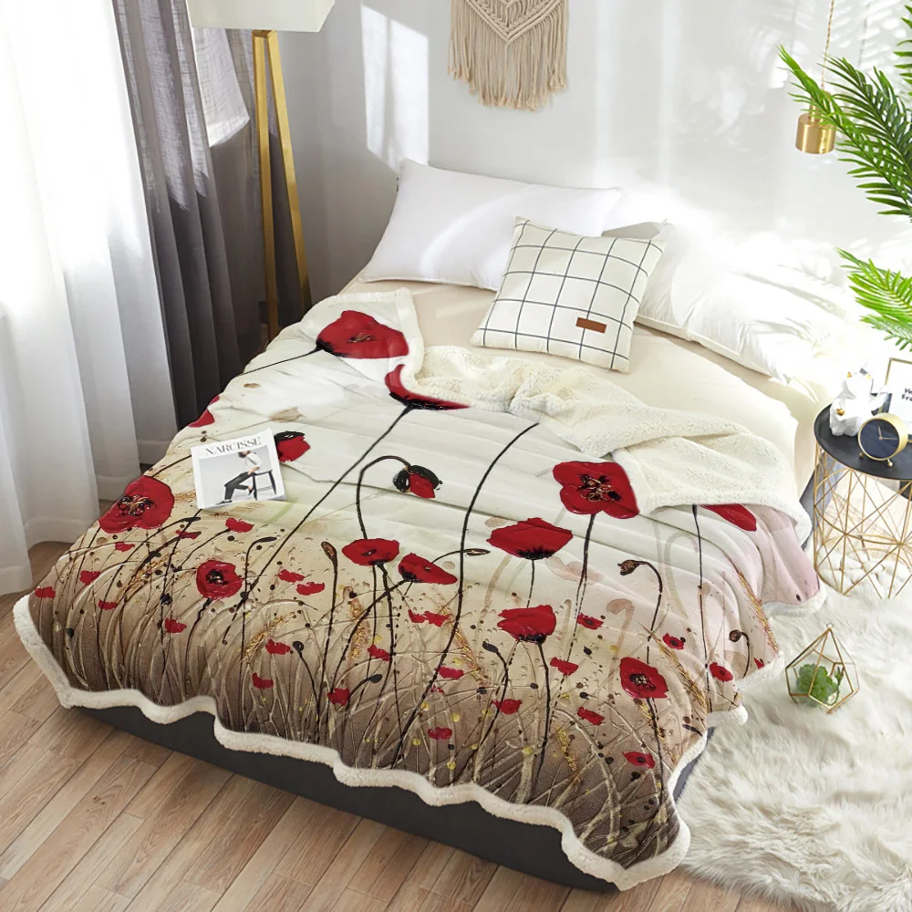 Flower Petals Plants Stamens Blanket Floral Fleece for Kids Girl Couch Soft Plush Bedspreads Quilt Drop Ship Blankets | Дом и сад
