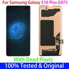 Оригинальный S10 + ЖК-дисплей для SAMSUNG Galaxy S10 Plus G975 SM-G9750 G975F дисплей + сенсорный экран дигитайзер Замена с рамкой спот