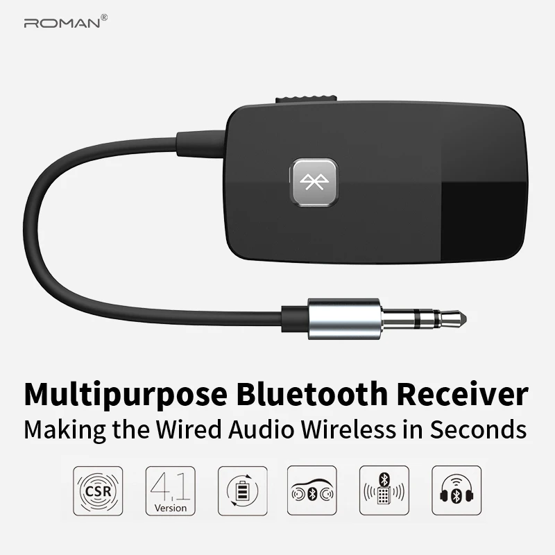 Римский Bluetooth 4 1 приемник и передатчик беспроводной адаптер аудио с 3 5 мм AUX для