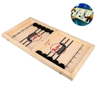 fun family puck game wooden table chessboard hockey desktop battle board party games parent child interactive toy