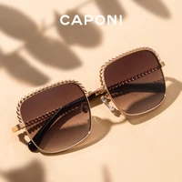caponi fashion tea gradient sunglasses women luxury brand designer eyewear uv400 protection nylon lenses sun glasses cp2185