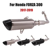 for honda forza300 2017 2019 slip on full exhaust system stainless steel front link pipe exhaust pipe muffler tips silencer