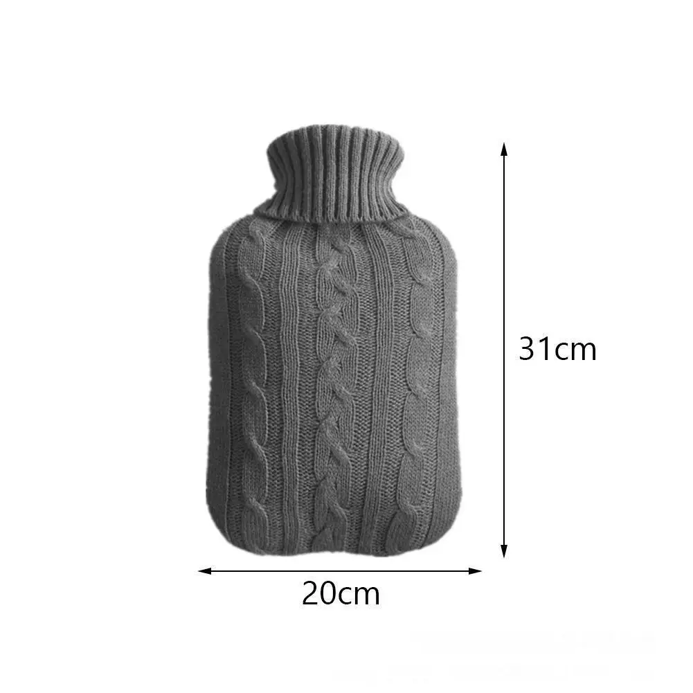 

Knitting Hot Water Bottle Cover 2000ml Warm Protective Preservation Bottle Hot Washable Heat Water Cold-proof Cover Removab L6E3