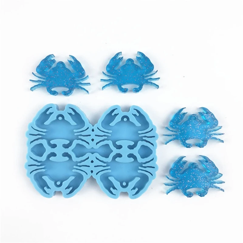 

U90E Crab Series Keychain Epoxy Resin Mold Jewelry Earrings Pendants Silicone Mould DIY Crafts Decorations Casting Tools