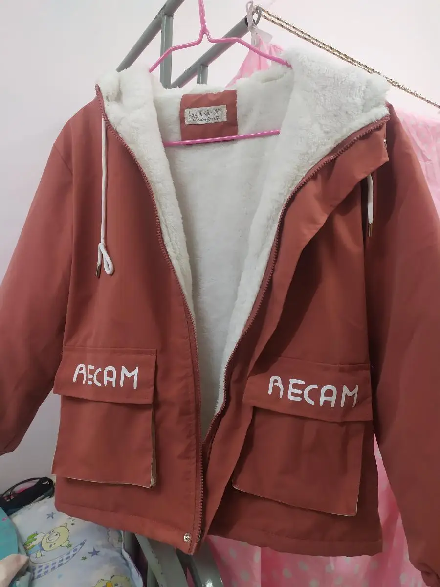 

Winter New Lamb Wool Ladies Coat Korean Loose School Style Wild Tooling Baseball Uniform Jacket Casual Women Clothes A102001