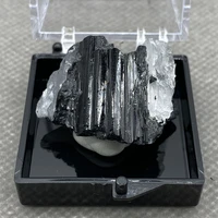 rare natural black tourmaline quartz crystal mineral specimen healing box3 5 mm 3