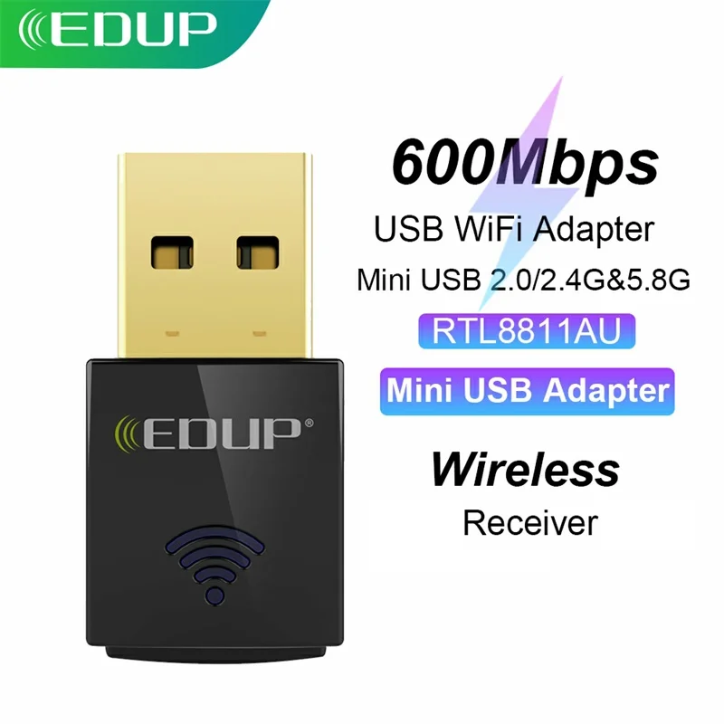 EDUP 600Mps мини usb адаптер Wi Fi Dual Band 2 4 г и 5 ГГц 802.11AC RTL8811AU Беспроводной сетевая карта