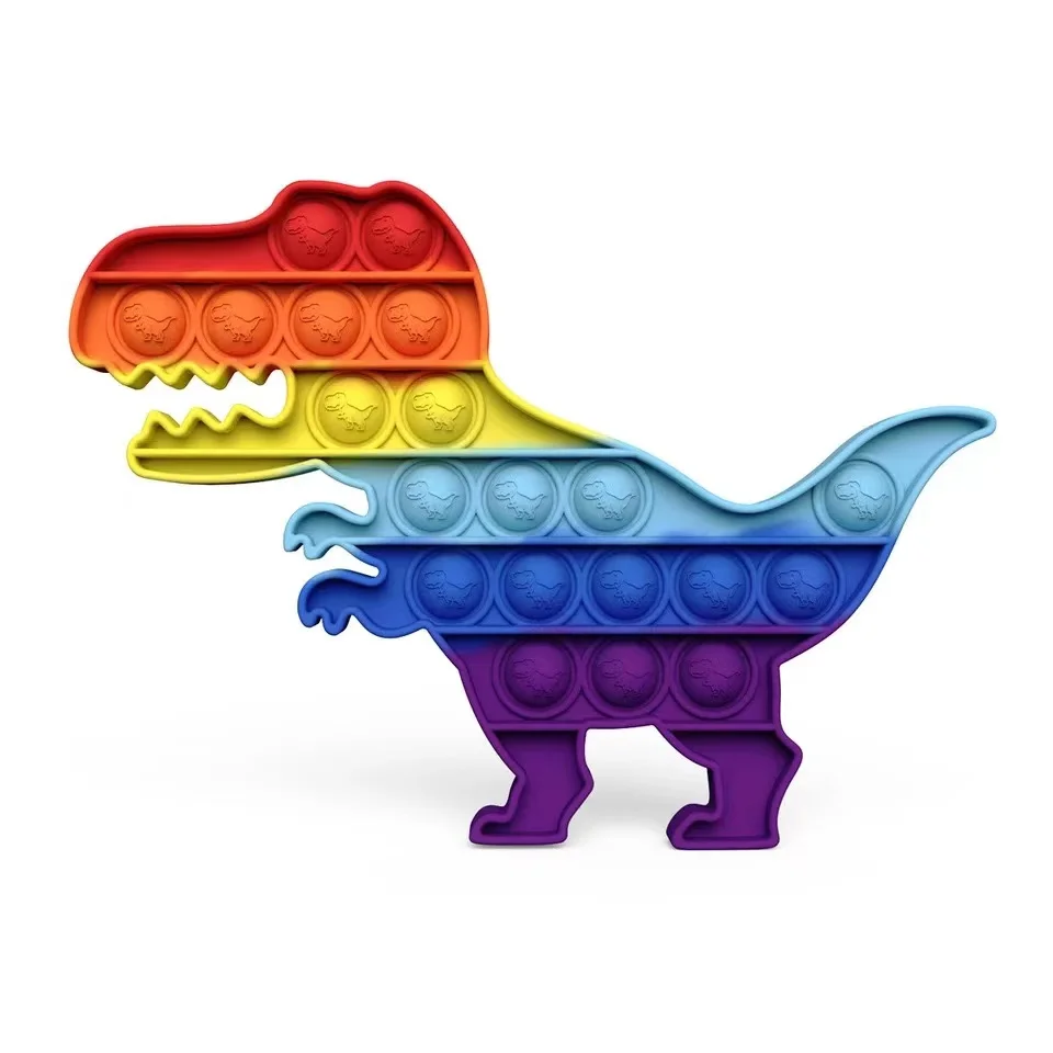

Dinosaur Push Pop Pop Bubble Sensory Fidget Toy,Stress Reliever Toy, Squeeze Sensory Toy for Kids and Adults