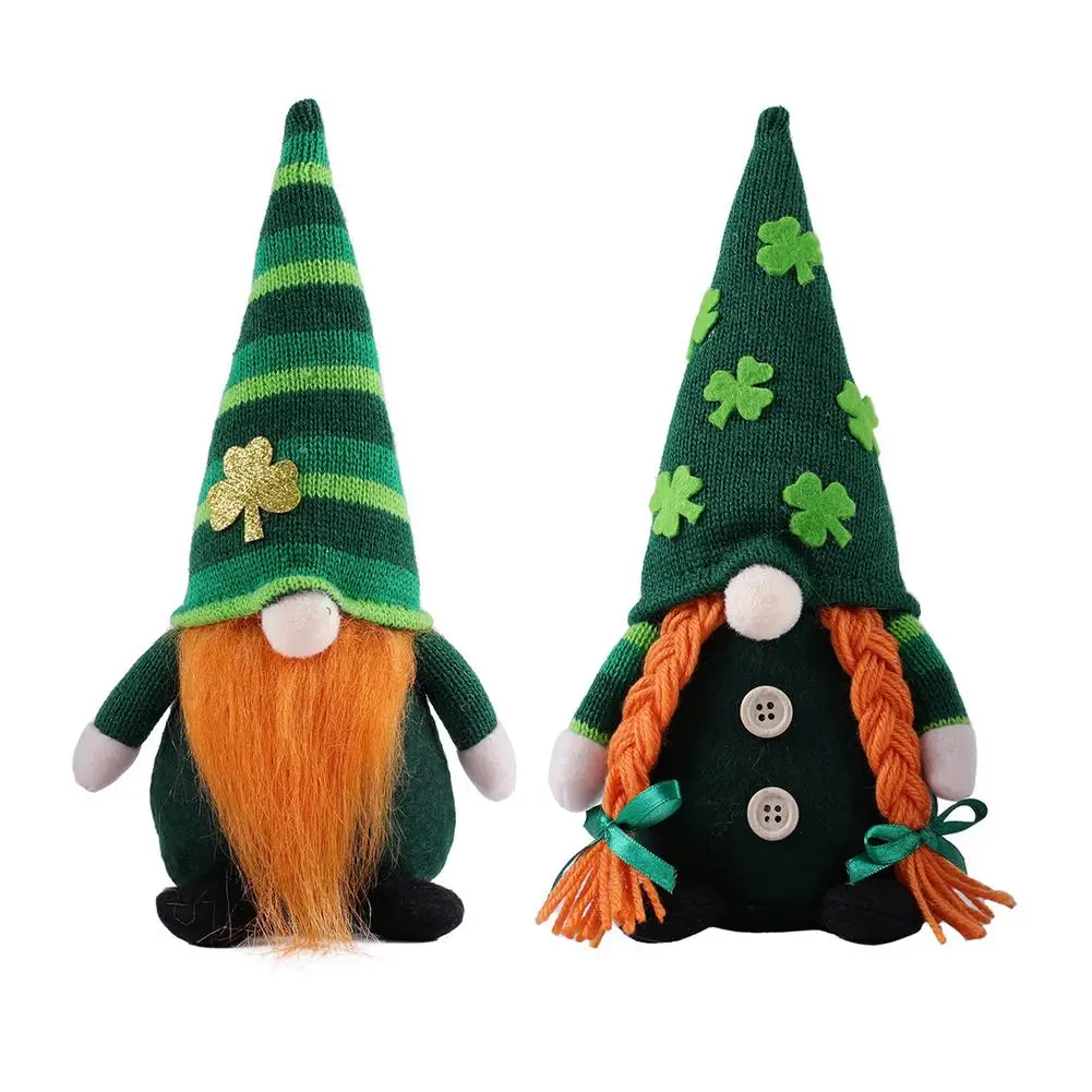 

Зеленая кукла со шляпой ко Дню Св. Патрика, декор гнома, Безликий плюшевый эльф, зеленая ручная работа, домашний декор, День Св. Патрика, Dec