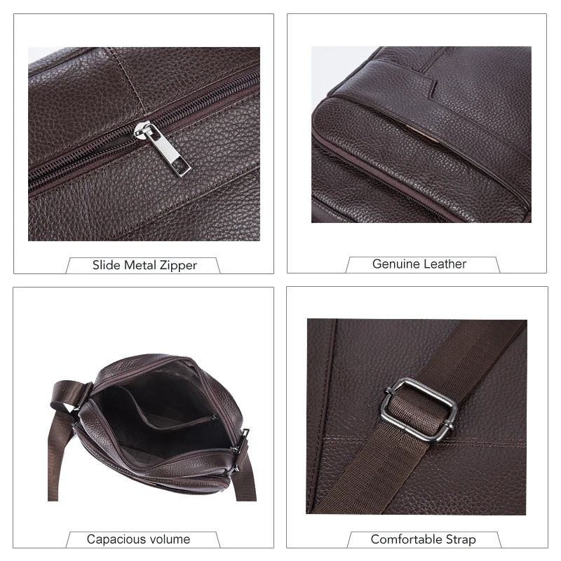 business office men shoulder genuine leather bag messenger crossbody cross body handbag male for small black bolsas side satchel free global shipping