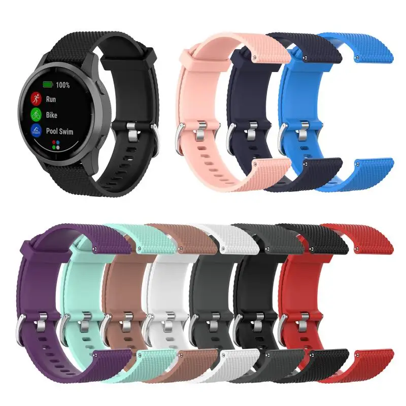 Sport Silicone Watchband Strap for Garmin vivoactive 4S Smart Bracelet texture sports silicone strap Band |