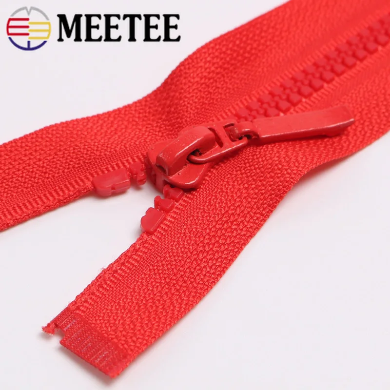 Meetee 5/10 шт. 70 см Одиночная молния с открытым концом 3 # из смолы для пуховой куртки
