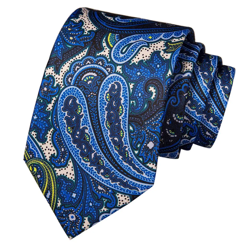 

Men's Silk Tie 7cm Mulberry Silk Printed Cashew Pattern Korean Fashion Business Formal Wear Wedding Narrow Tie