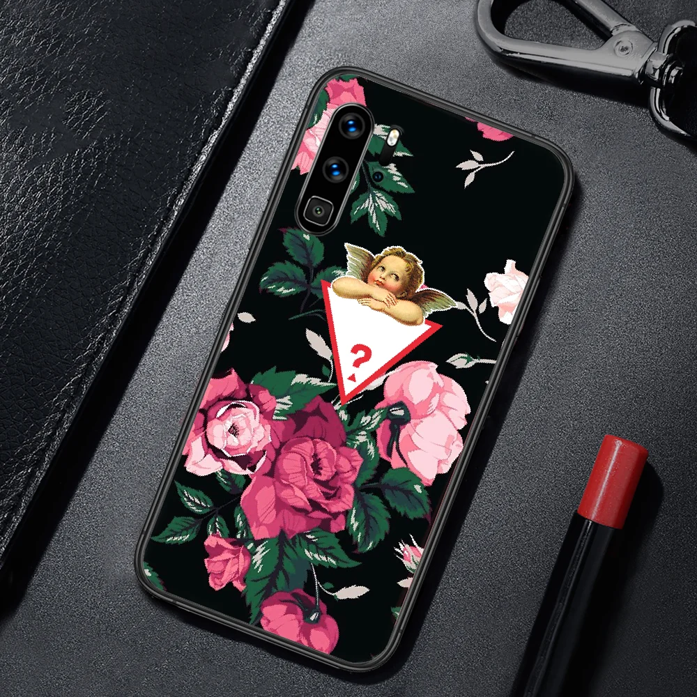 

Design Fashion Brand Guess Phone Case Cover For Huawei P Mate Smart 10 20 30 40 Lite Z 2019 Pro Black black Back Painting Funda