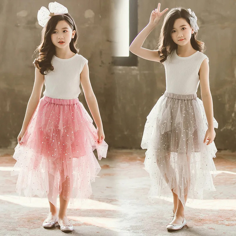 Новинка лета 2021 детская юбка для девочек необычная принцессы со звездами пляжная