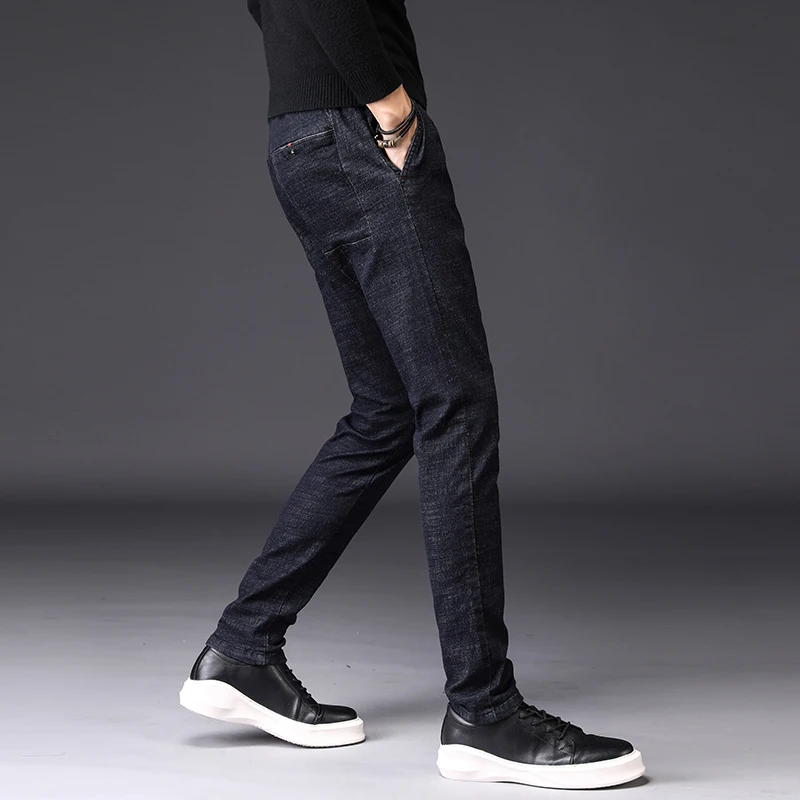 Мужские джинсы с веревкой и галстуком в Корейском стиле на осень зиму модные