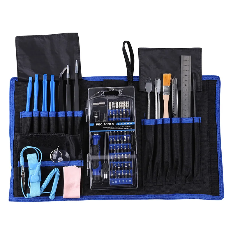 Red 81 in 1 Repair Tools Set 56 Bits Screwdriver Tweezers Set for Mobile Phone Laptop Computer Electronics Maintenance Hand Tool Kit - Цвет: Red