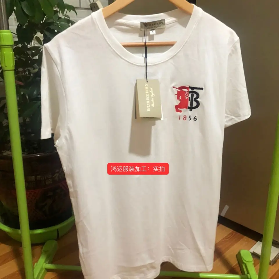 

2020 new embroidery short sleeve T-shirt round neck casual loose T-shirt for men