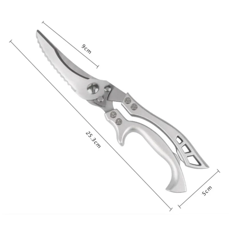 

Kitchen Powerful Chicken Bone Scissors Chicken Duck Fish Cutter Shears Stainless Steel Scissors Scale Clean Cook Scissors Knife