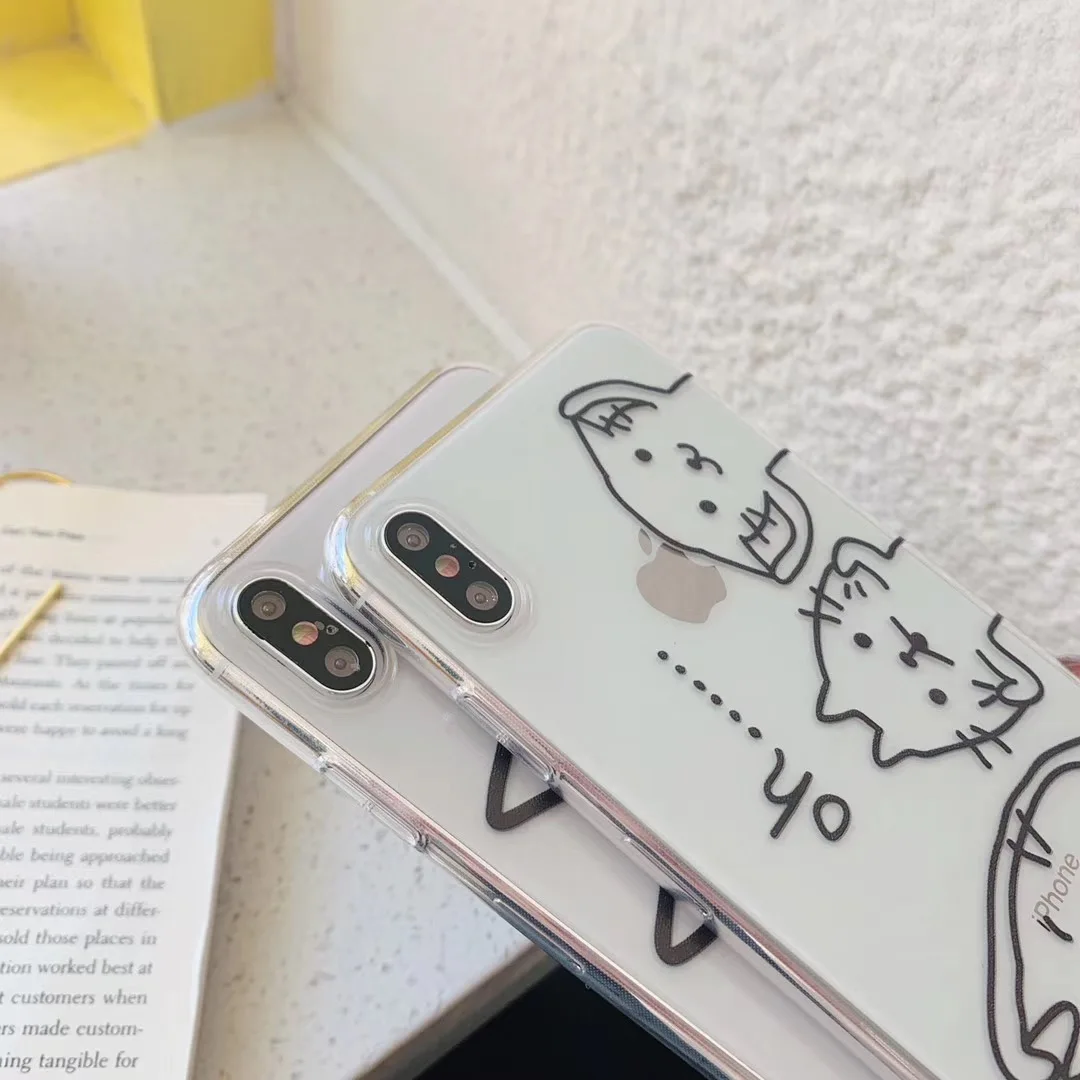 Милый мультяшный инновационный чехол для iphone Xs MAX XR X 6 6s 7 8 plus прозрачный мягкий из