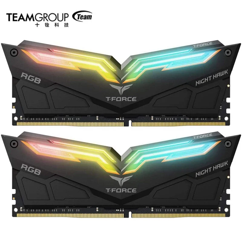 

Teamgroup-kit de memória ram ddr4 t-force com hawk rgb, 3200mhz e 16gb (2x8gb), módulo de memória ram sdracma