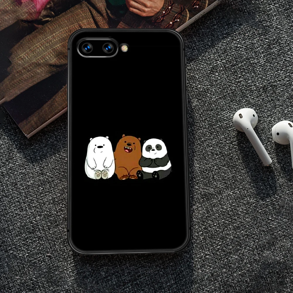 

cute Cartoon Bare Bear Phone Case Cover Hull For HUAWEI honor 8 8c 8a 8x 9 9a 9x V10 MATE 10 20 I lite pro black coque tpu funda