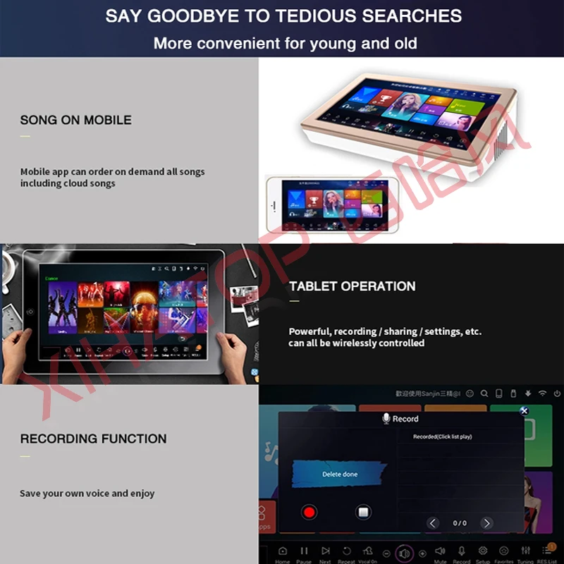 15 ''сенсорный экран караоке плеер машина 60K китайские английские песни 430K