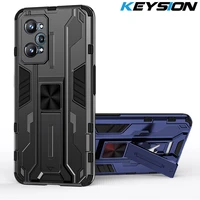 keysion shockproof case for realme gt neo 2 2t c11 2021 q3 pro narzo 30 5g stand phone back cover for oppo find x5 pro x3 lite