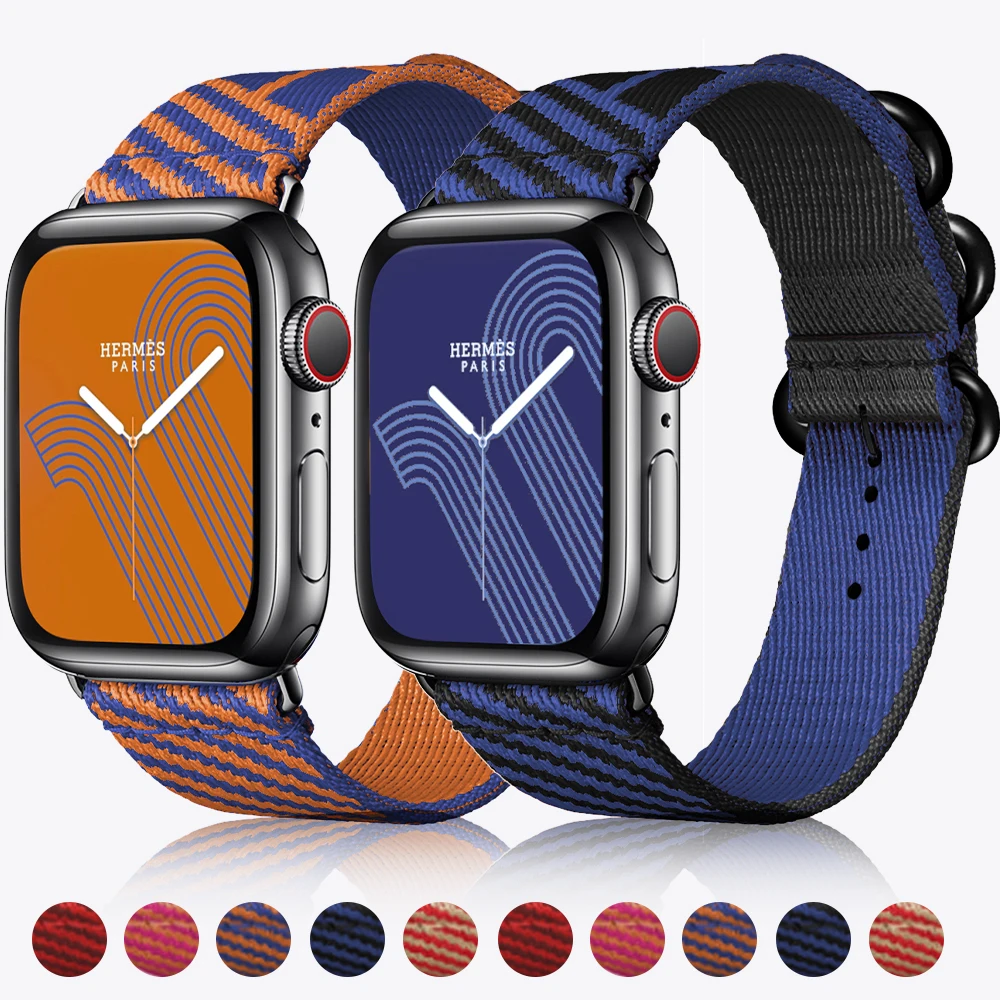 

For Apple watch Nylon band for 41mm 45mm Jumping Single Tour strap 40mm 44mm 38mm 42mm series 7 6 54321 SE smart watch Bracelet