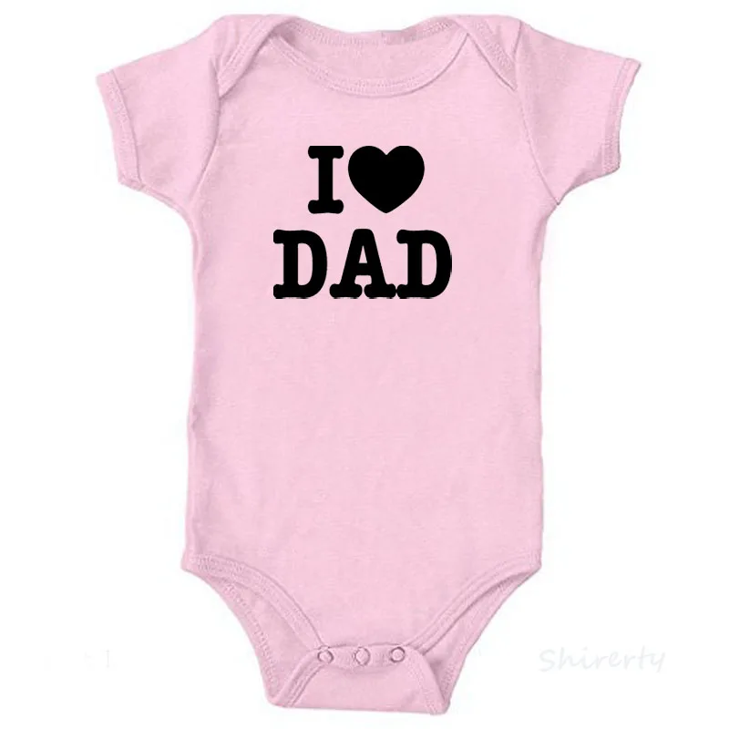 3097-Pink I Love My Dad/хлопковая одежда с короткими рукавами и надписью для младенцев, комбинезон для маленьких мальчиков, трико для девочек, детские Боди, одежда - Цвет: 3097-Pink
