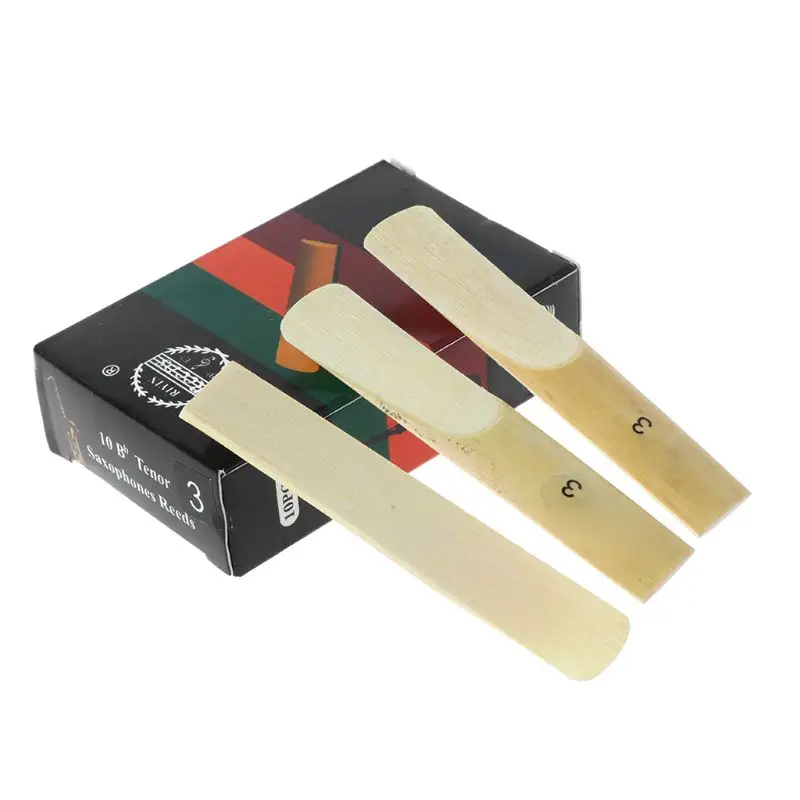 

652D 10pcs Bb Tenor Saxophone Reeds Strength 2 2.5 3 Sax Woodwind Instrument Parts