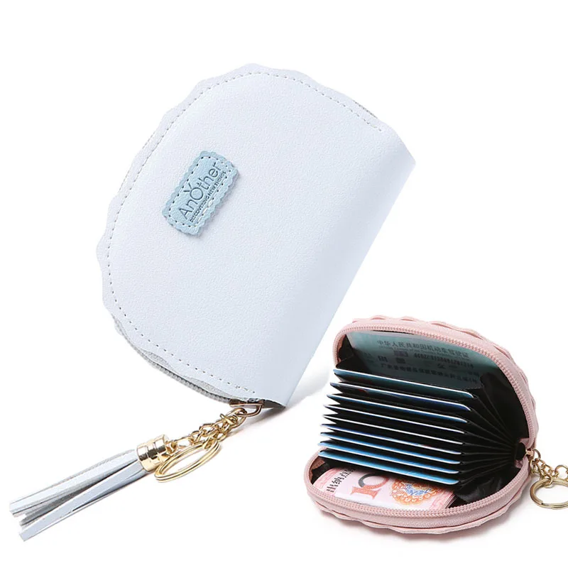 tassel blue JANE'S кожаный женский функциональный держатель для карт чехол для ID кредитных карт Обложка для паспорта кисточка карты Кошелек Сумка для документов Carteira Mujer девушка - Цвет: tassel blue