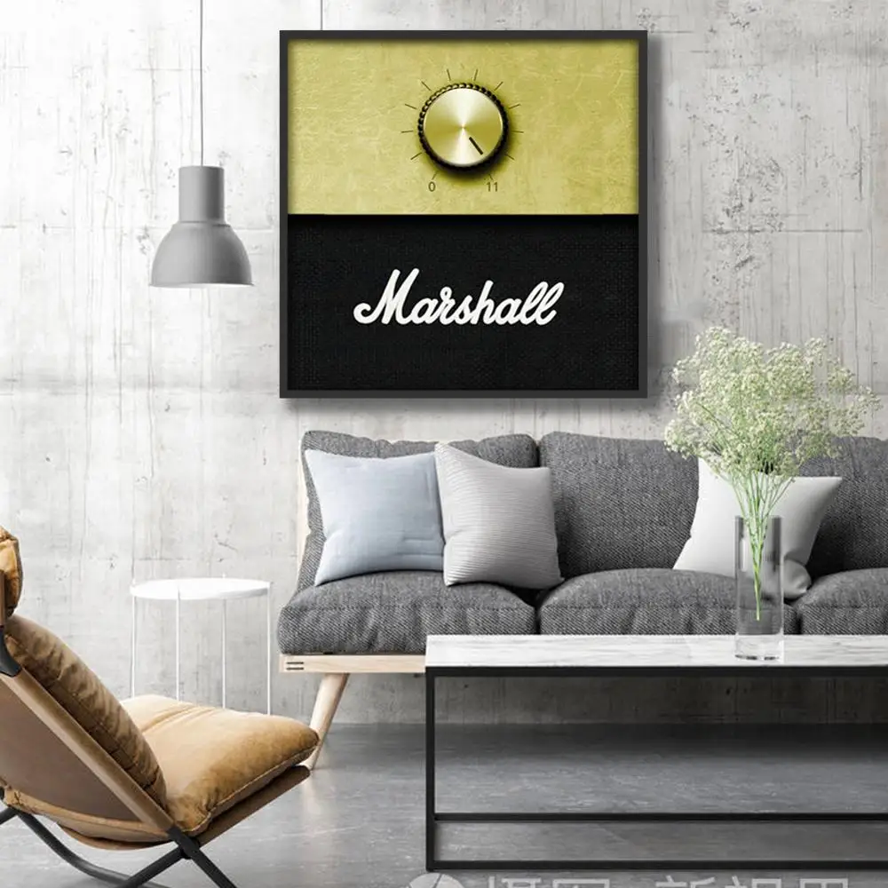 Усилитель Marshall Ручка громкости музыкальный постер холст печать настенные