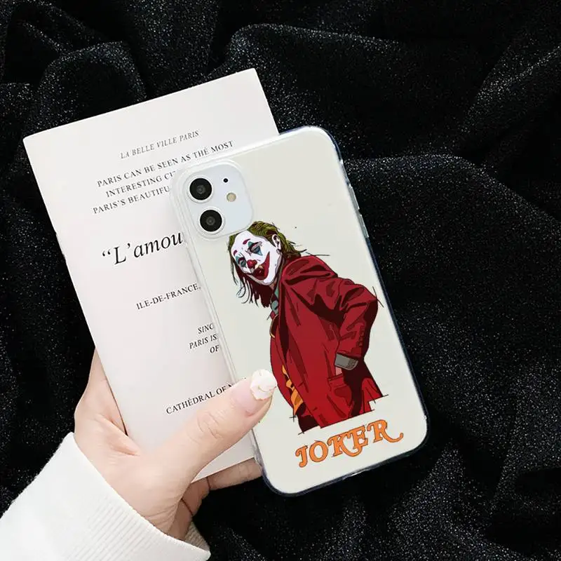 

star Hero Joker Clown Phone Case Transparent for iPhone 6 7 8 11 12 s mini pro X XS XR MAX Plus cover funda shell