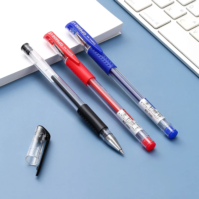 Гелевые ручки Comix 12 шт./компл. 0 5 мм синие и черные цветные чернила для письма