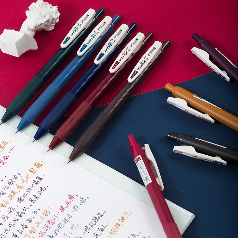 Выдвижные цветные гелевые ручки в винтажном стиле набор быстросохнущих ручек 0 5