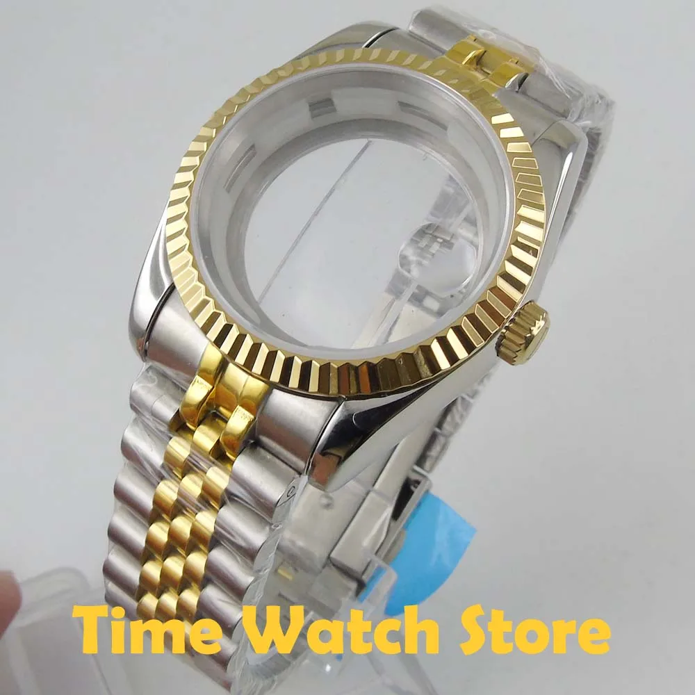 36 мм чехол для часов водонепроницаемый браслет сапфировое стекло позолота