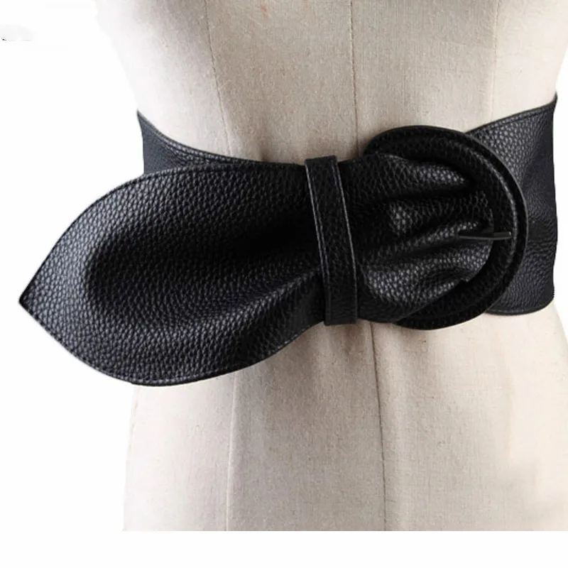 Женский модный широкий кожаный ремень для платьев длинный с пряжкой в западном