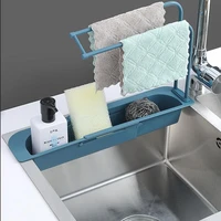 telescopic sink storage rack adjustable drain rack kitchen sink storage rack orangizer washing bowl sponge holder bathroom