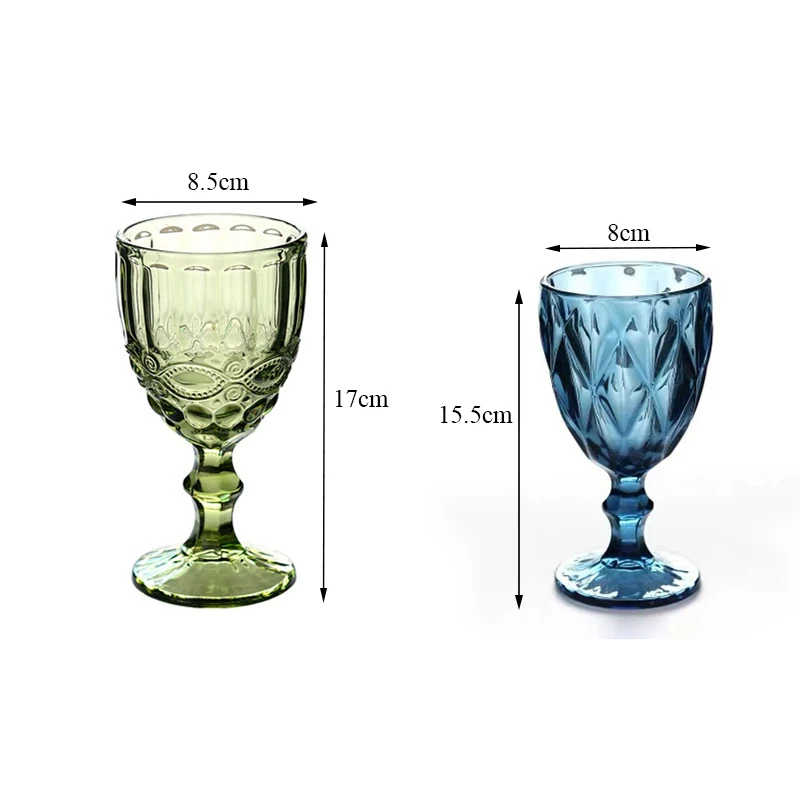 

European Creative Wine Glass Water Cups Transparent Vintage Relief Red Wine Mug Retro Engraving Embossed Juice Champagne Goblets