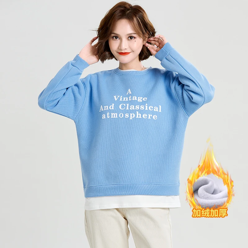 

Winter Plush Hoodie Sweatshirt Women Fashion Warm Plush Pullover Female Thick Sweatshirt Korean Hoodies Coat Tops 2020
