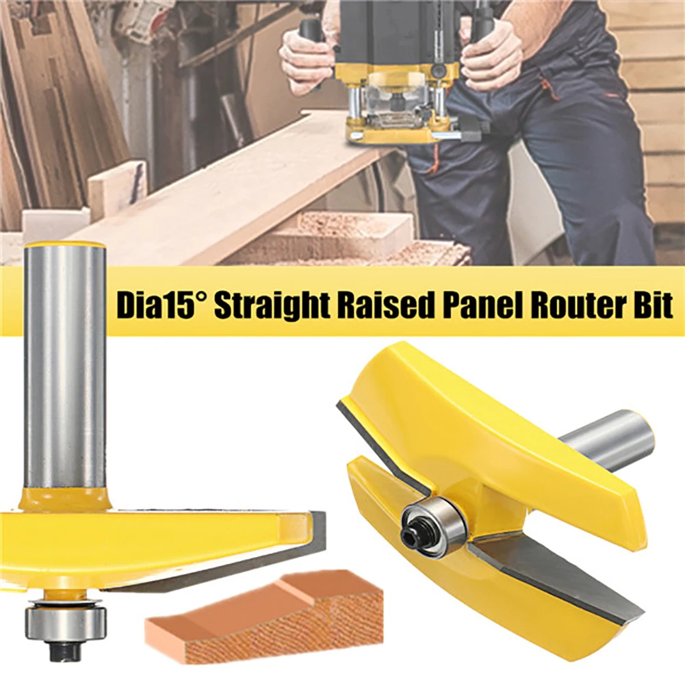 

15 Straight Raised Panel Router Bit 1/2 Inch Shank Woodworking Tool For DIY Straight Cut Applications