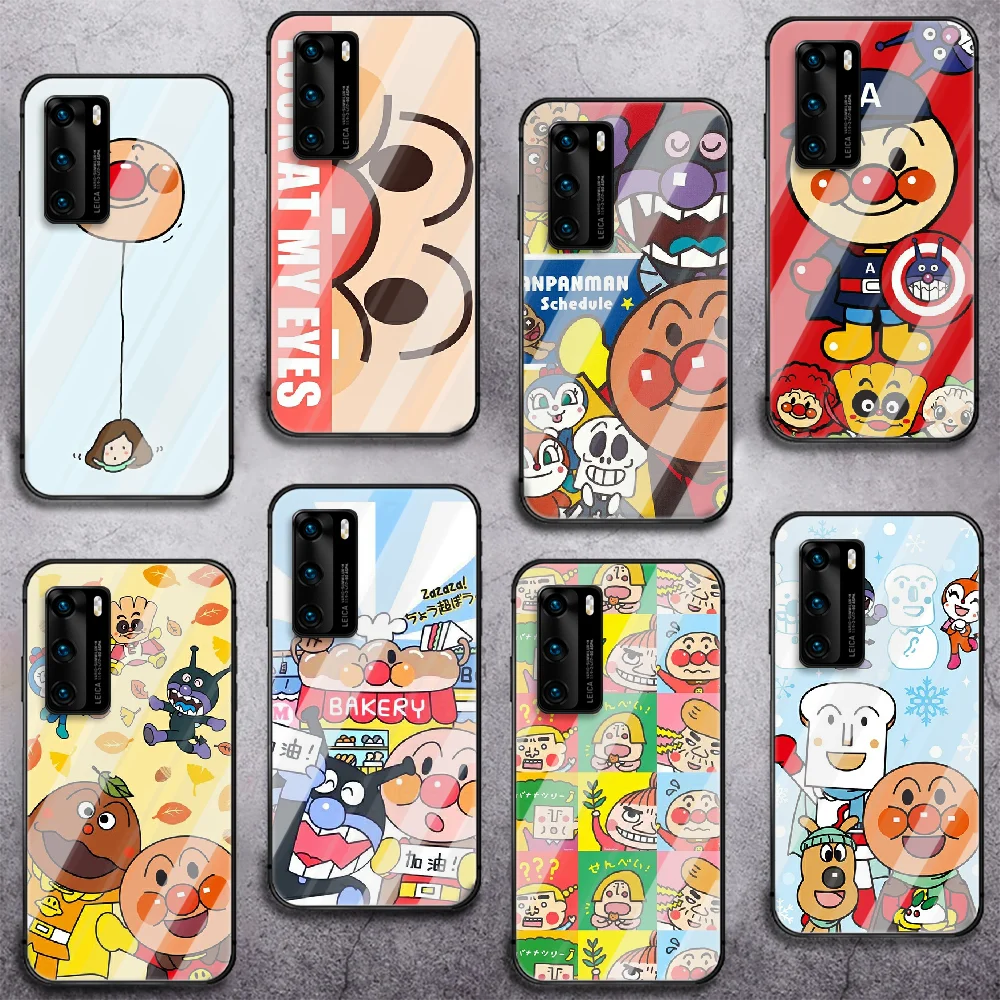 

CUTE CARTOON Fashion Anpanman Tempered Glass Phone Case Cover For Huawei Honor Mate P 8 9 10 20 30 40 A X I Pro Lite Smart 2019
