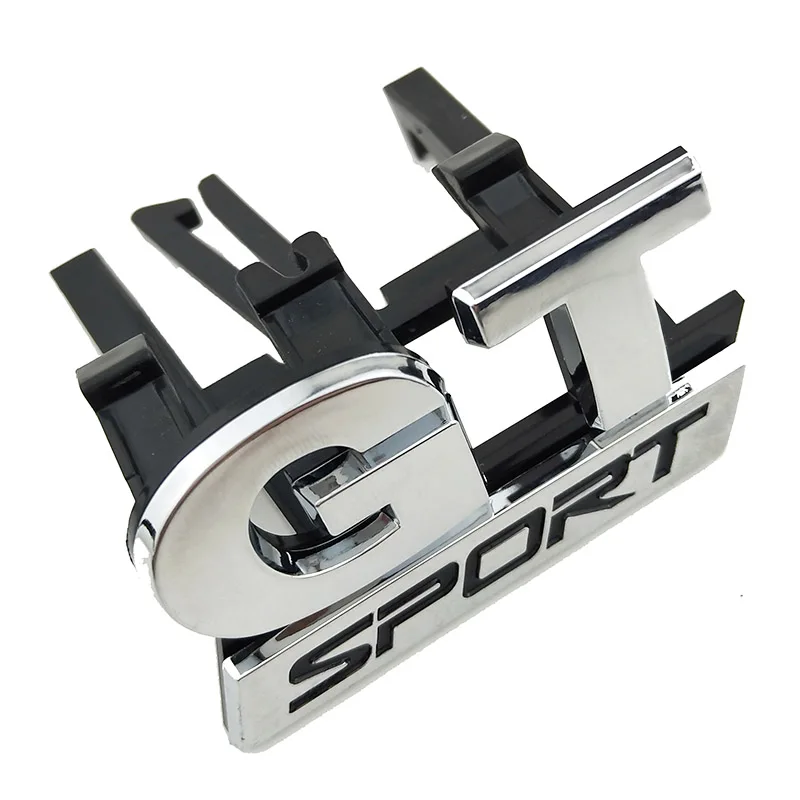 

Новая наклейка для стайлинга автомобиля ABS Chrome GT SPORT значок на переднюю решетку радиатора эмблема наклейка для универсального автомобильно...